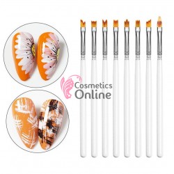 Pensule de unghii set de  8 bucati pentru decor gradient mixt PNS23